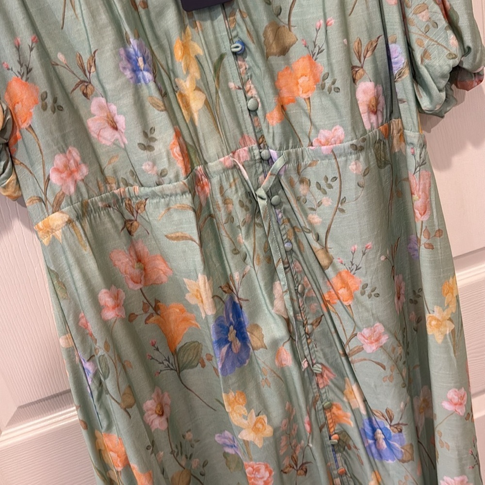 Gigio NWT green floral maxi dress, medium - Picture 4 of 6